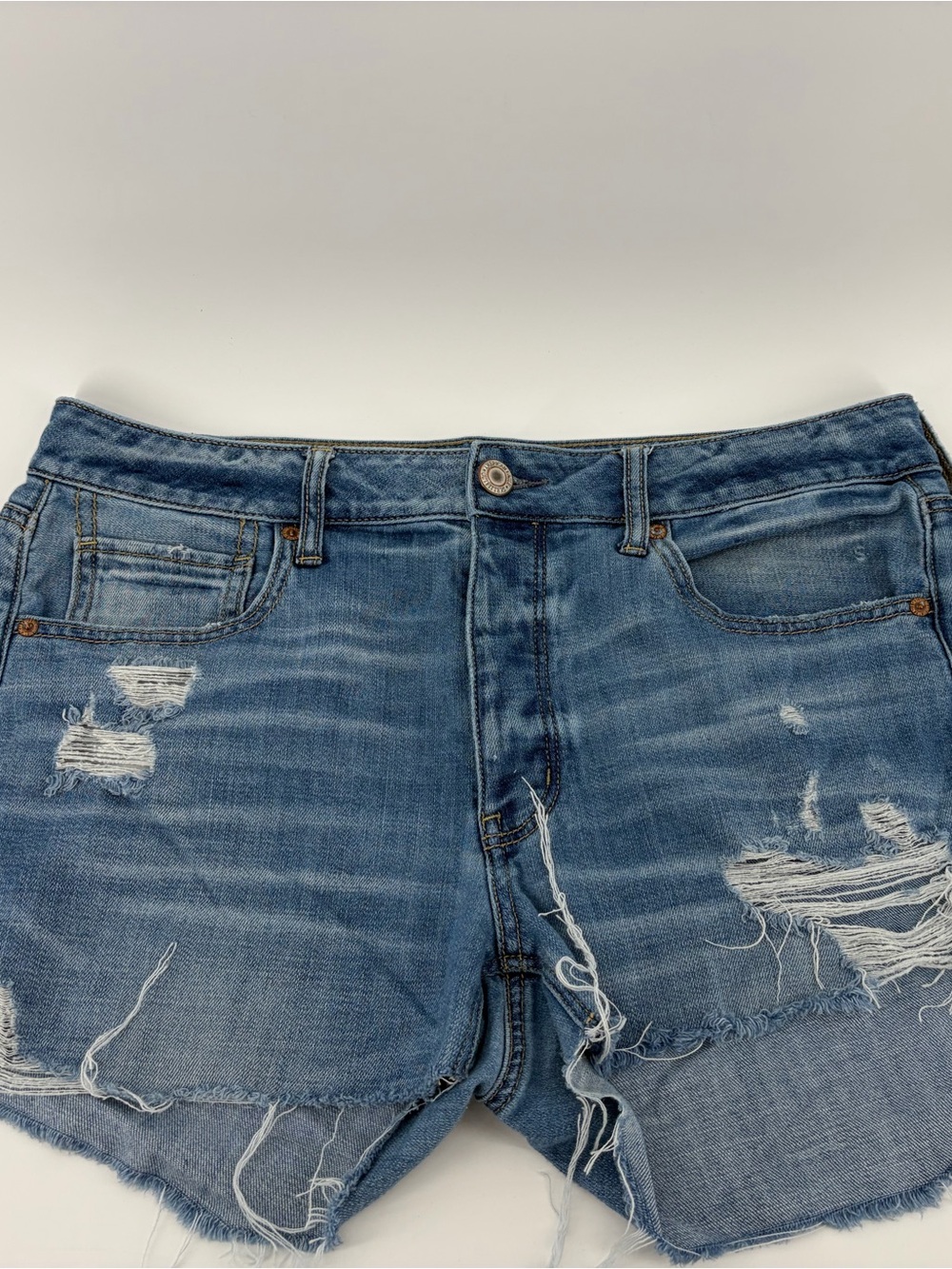American Eagle Tomgirl Shorts, Medium Wash, Women's Size 12 X-Long
